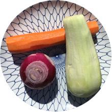 Légume épluché entier